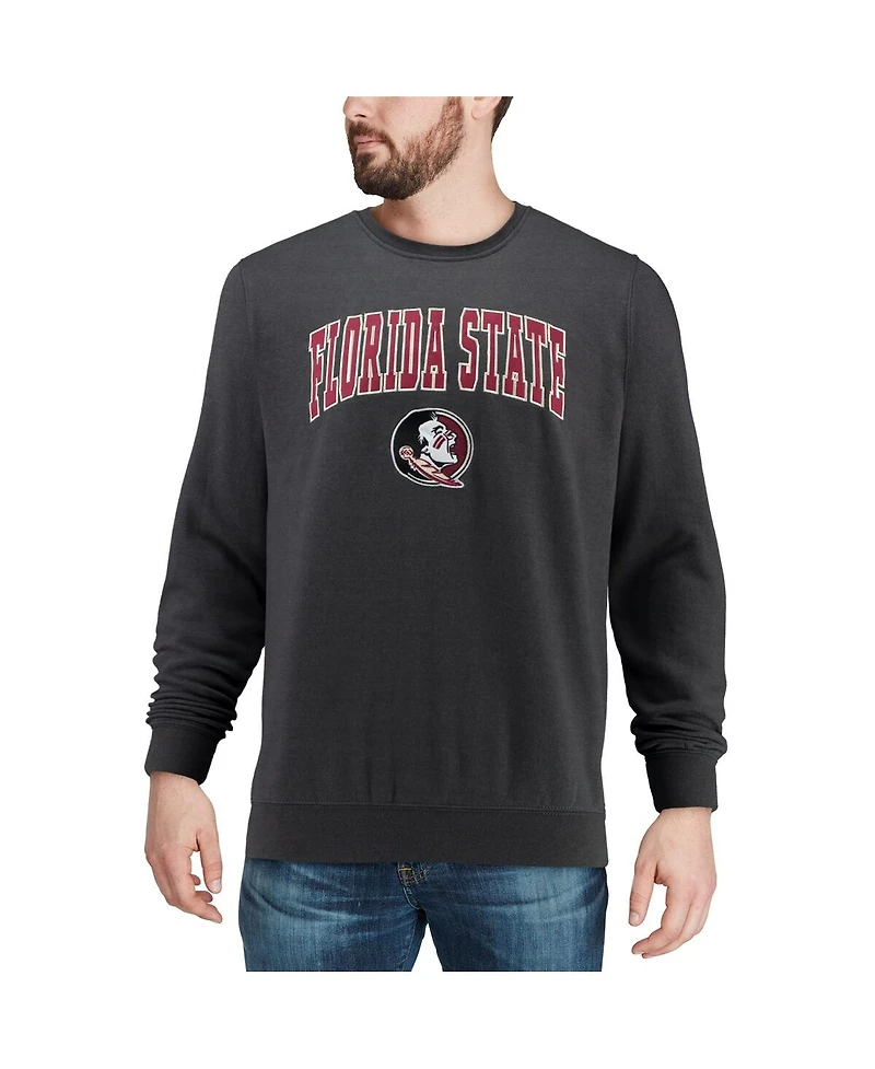 Colosseum Men's Florida State Seminoles Arch & Logo Tackle Twill Pullover Sweatshirt