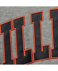 Men's Colosseum Heathered Gray Illinois Fighting Illini Arch and Logo 3.0 Full-Zip Hoodie