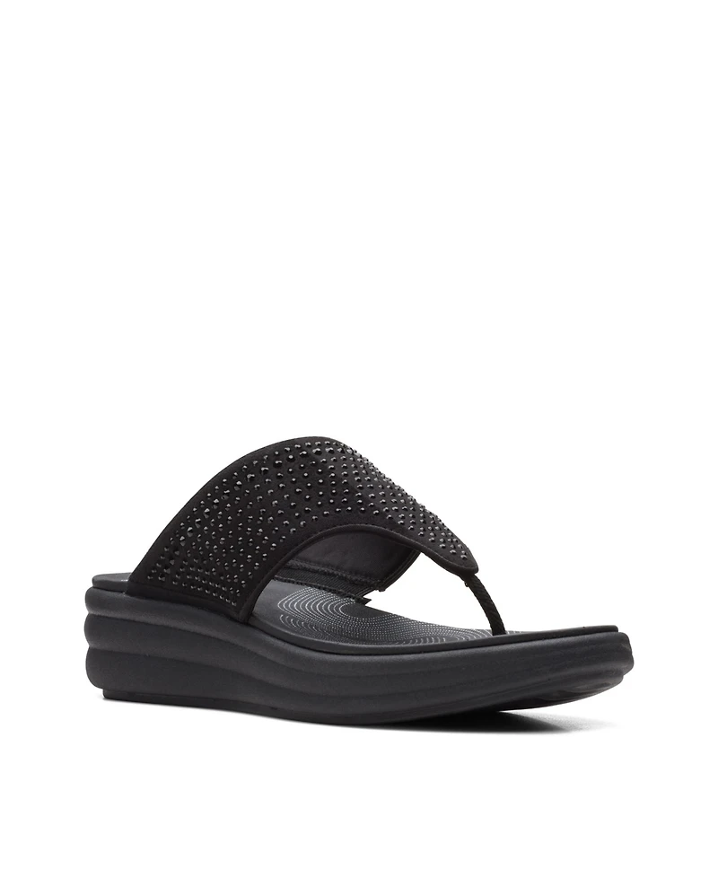 Clarks Women's Cloudstepper Drift Jaunt Wedge Sandals