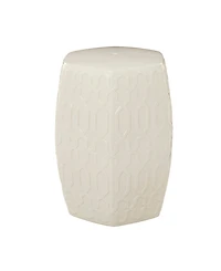 Cream Ceramic Contemporary Accent Table