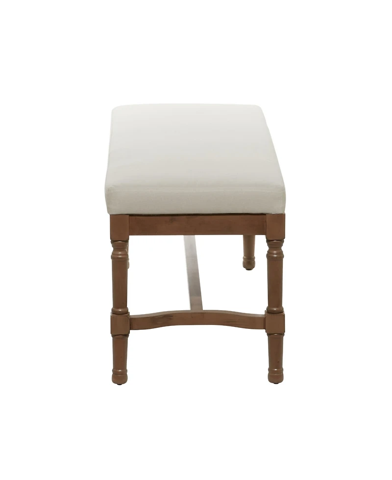 Wood and Linen Traditional Bench