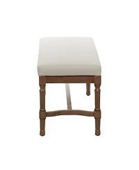 Wood and Linen Traditional Bench