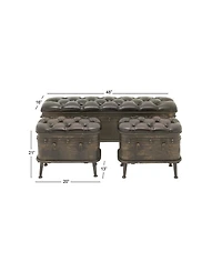Metal Retro Storage Bench, Set of 3