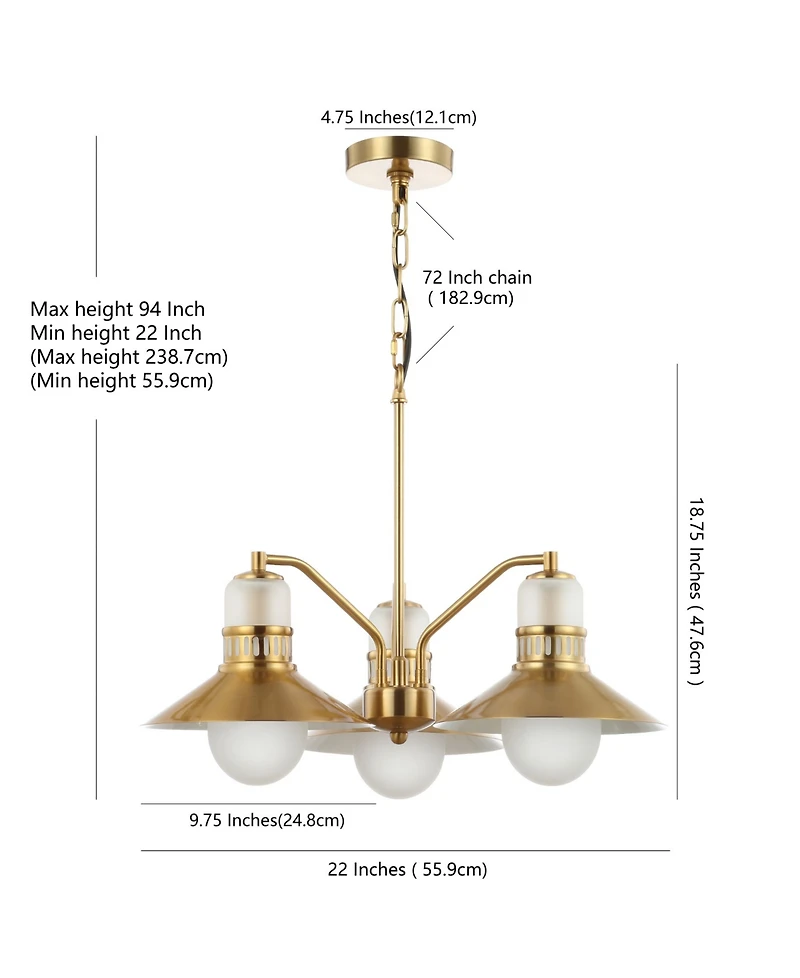 Colin 3-Light Adjustable Retro Hurricane Led Chandelier
