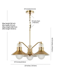 Colin 3-Light Adjustable Retro Hurricane Led Chandelier