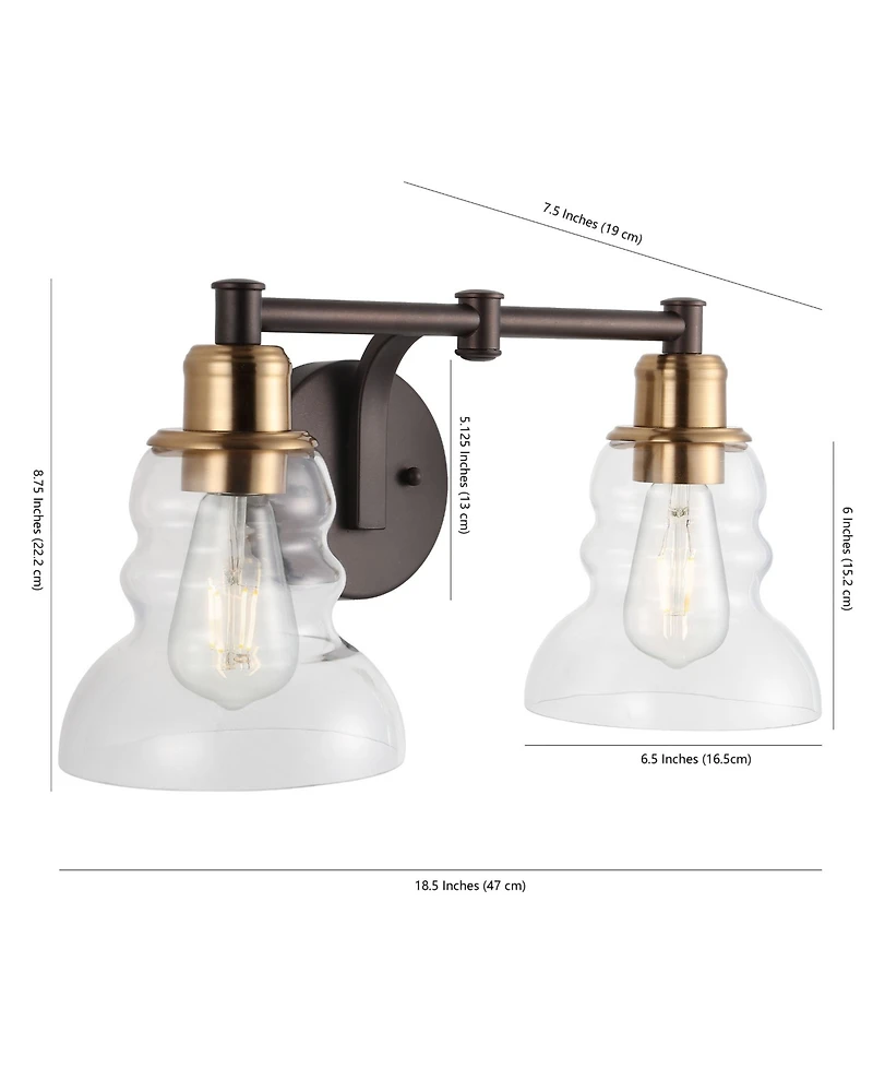 Manhattan Vintage-like 2-Light Industrial Rustic Led Vanity