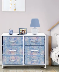 Sorbus 6 Drawers Dresser- Storage Unit with Steel Frame, Wood Top, Fabric Bins - for Bedroom, Closet