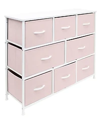 Sorbus 8 Drawers Wide Dresser - Organizer Unit with Steel Frame Wood Top and handle