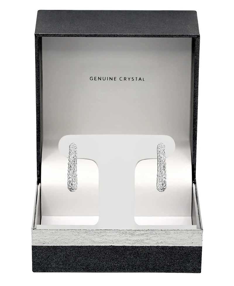 And Now This Pave Crystal C-Hoop Post Earrings