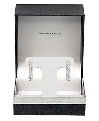 And Now This Pave Crystal C-Hoop Post Earrings