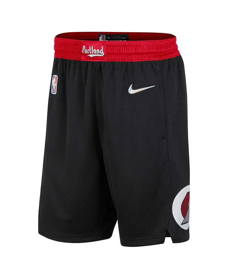 Men's Nike Black and Red Portland Trail Blazers 2021/22 City Edition Swingman Shorts
