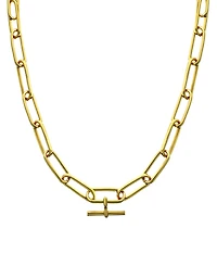 And Now This 18''+ 2" extender Gold Plated or Silver Plated Oval Link Necklace