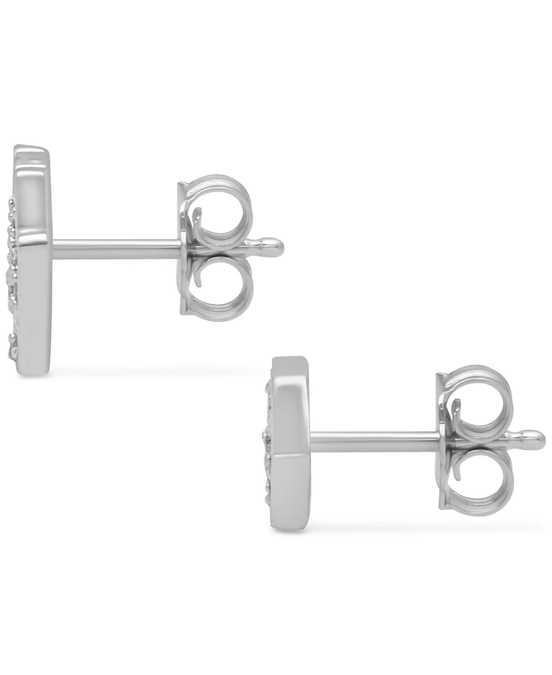 Diamond Hamsa Hand & Evil Eye Mismatch Stud Earrings (1/10 ct. t.w.) in Sterling Silver