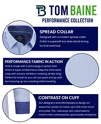 Tom Baine Men's Slim Fit Performance Geometric Button Down Shirt