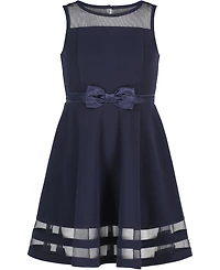 Calvin Klein Big Girls Illusion Mesh Bow Front Dress