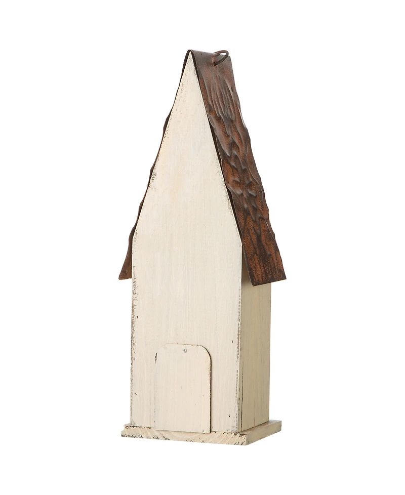 Glitzhome 13.25" Washed Distressed Birdhouse