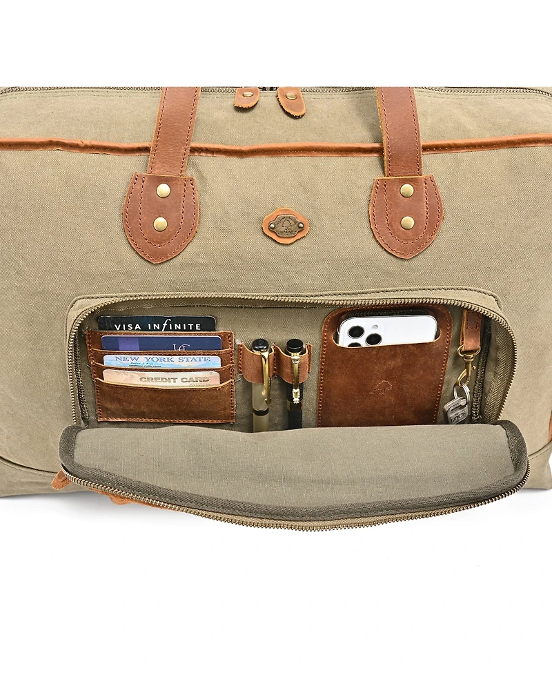 Tsd Brand Valley Oak Canvas Weekender Bag