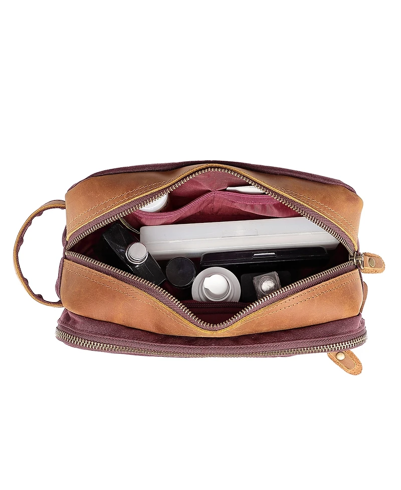 Tsd Brand Turtle Ridge Waxed Canvas Toiletry Bag