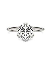 Moissanite Round Solitaire Ring (1-9/10 Carat Total Weight Diamond Equivalent) 14K White Gold