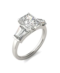 Moissanite Radiant Cut Engagement Ring (3-7/8 Carat Total Weight Diamond Equivalent) 14K White Gold