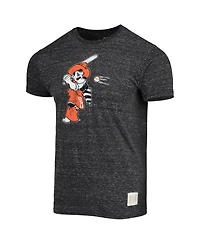 Men's Original Retro Brand Black Oklahoma State Cowboys Batter Slub Vintage Tri-Blend T-shirt
