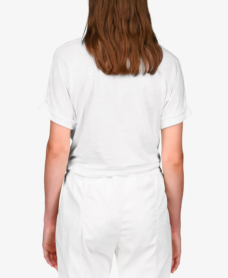 Sanctuary All Day Tie-Hem Cuffed T-Shirt