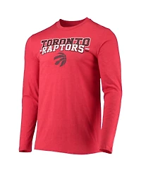 Men's Concepts Sport Black, Red Toronto Raptors Long Sleeve T-shirt and Pants Sleep Set