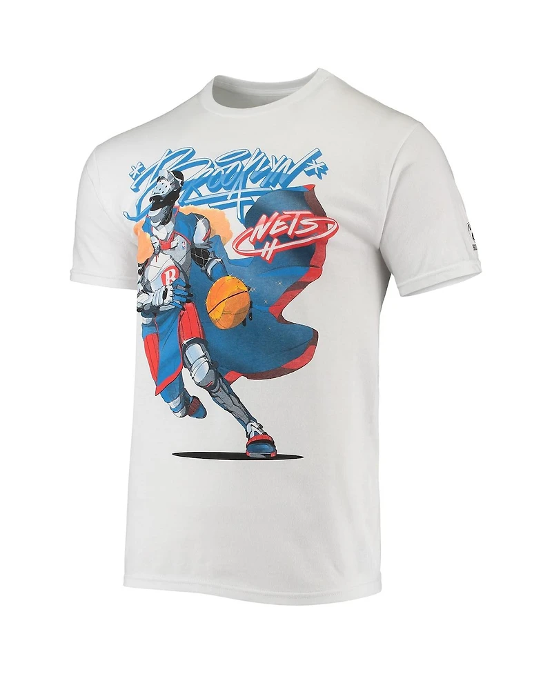 Men's Nba x McFlyy White Brooklyn Nets Identify Artist Series T-shirt