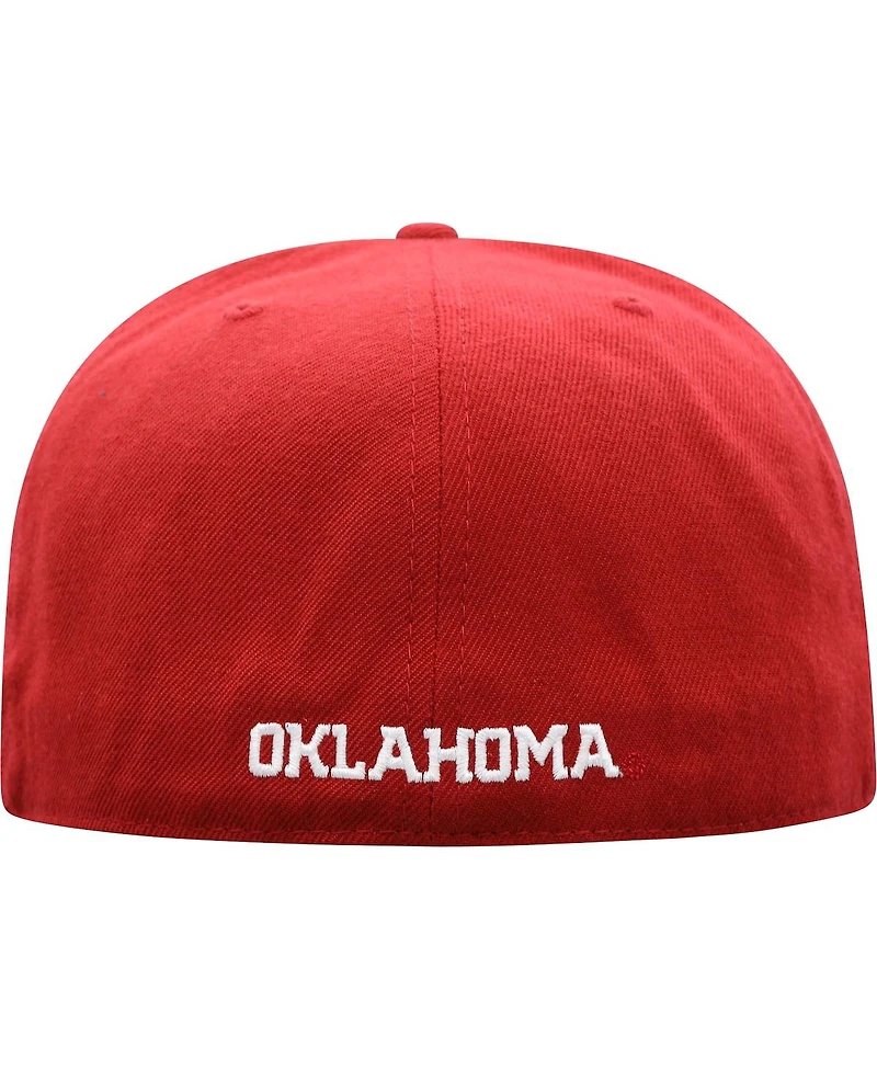Men's Top of the World Crimson Oklahoma Sooners Team Color Fitted Hat