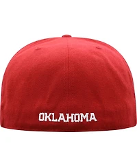 Men's Top of the World Crimson Oklahoma Sooners Team Color Fitted Hat