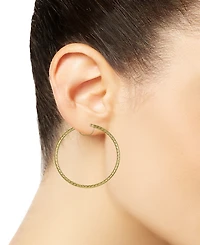 Textured Medium Hoop Earrings in 10k Gold, 40mm