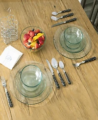 French Home Bistro Abstract Butterfly Stainless Steel 16 Piece Flatware Set, Service for 4