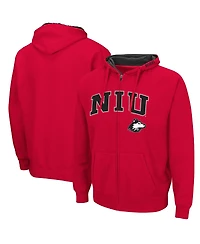 Men's Colosseum Cardinal Northern Illinois Huskies Arch Logo 3.0 Full-Zip Hoodie