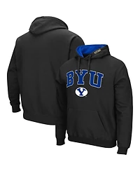Men's Colosseum Black Byu Cougars Arch & Logo 3.0 Pullover Hoodie