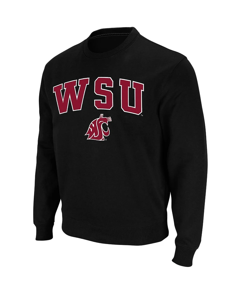 Colosseum Men's Washington State Cougars Arch and Logo Crew Neck Sweatshirt