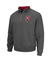 Men's Colosseum Charcoal Harvard Crimson Tortugas Team Logo Quarter-Zip Jacket