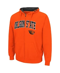 Men's Colosseum Orange Oregon State Beavers Arch Logo 3.0 Full-Zip Hoodie