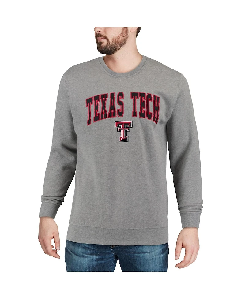 Colosseum Men's Texas Tech Red Raiders Arch and Logo Crew Neck Sweatshirt