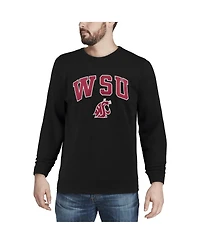 Colosseum Men's Washington State Cougars Arch and Logo Crew Neck Sweatshirt