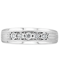 Effy Men's Diamond Ring (1/6 ct. t.w.) Sterling Silver (Also available 14k Gold-Plated Silver)