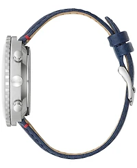 Bulova Men's Archive Series Chronograph C Blue Leather Strap Watch 46mm