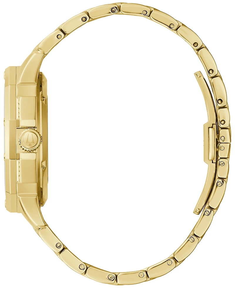 Bulova Men's Octava Automatic Crystal-Accent Gold-Tone Stainless Steel Bracelet Watch 41.7mm
