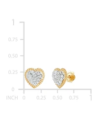 Children's Crystal Heart Stud Earrings 14k Gold