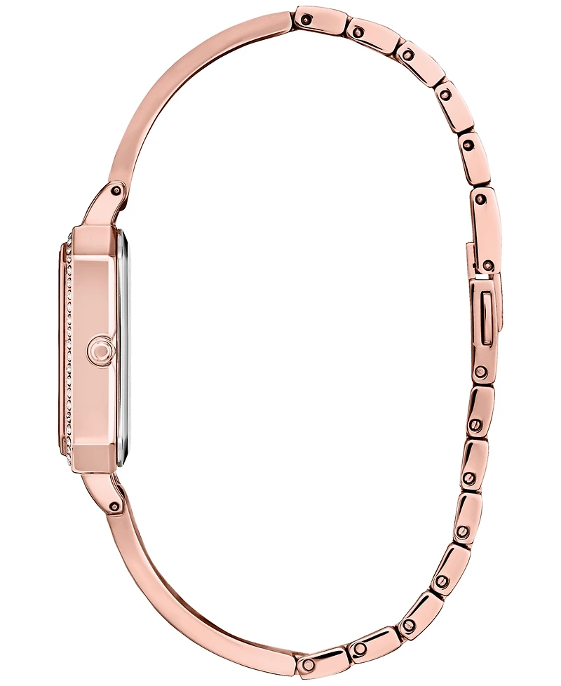 Citizen Eco-Drive Women's Crystal Rose Gold-Tone Stainless Steel Bangle Watch 23mm