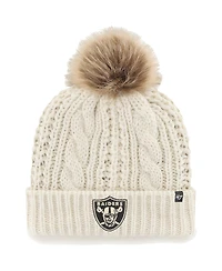 Women's '47 Cream Las Vegas Raiders Team Meeko Cuffed Knit Hat with Pom