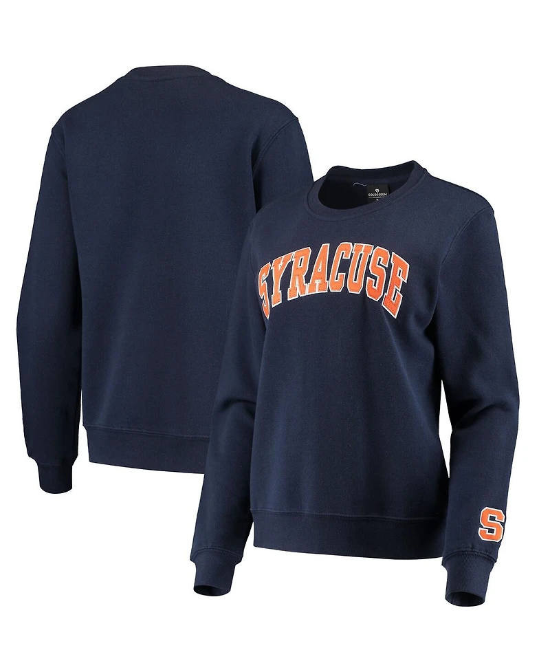 Women's Colosseum Navy Syracuse Orange Campanile Pullover Sweatshirt