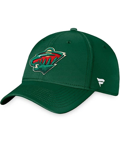 Men's Fanatics Green Minnesota Wild Team Core Primary Logo Flex Hat