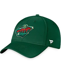 Men's Fanatics Green Minnesota Wild Team Core Primary Logo Flex Hat