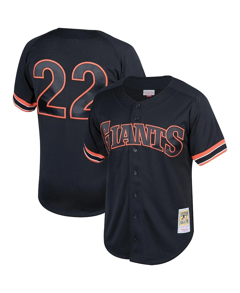 Men's Mitchell & Ness Will Clark Black San Francisco Giants Fashion Cooperstown Collection Mesh Batting Practice Jersey