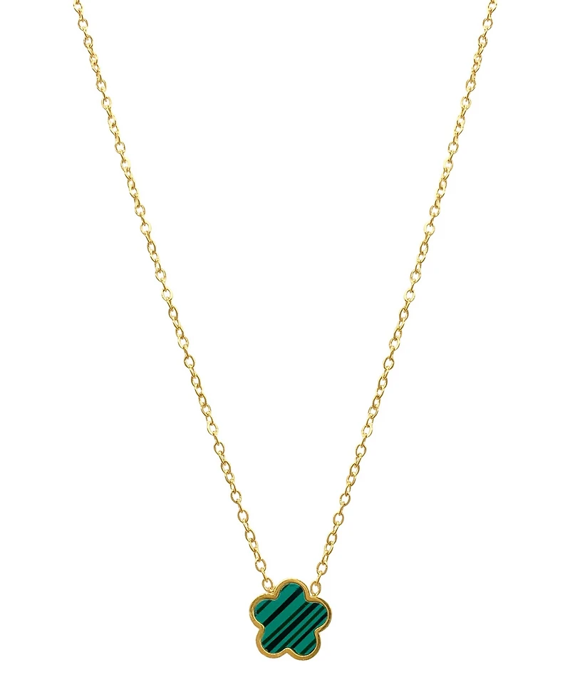 Adornia Green Mother Of Pearl Clover Necklace
